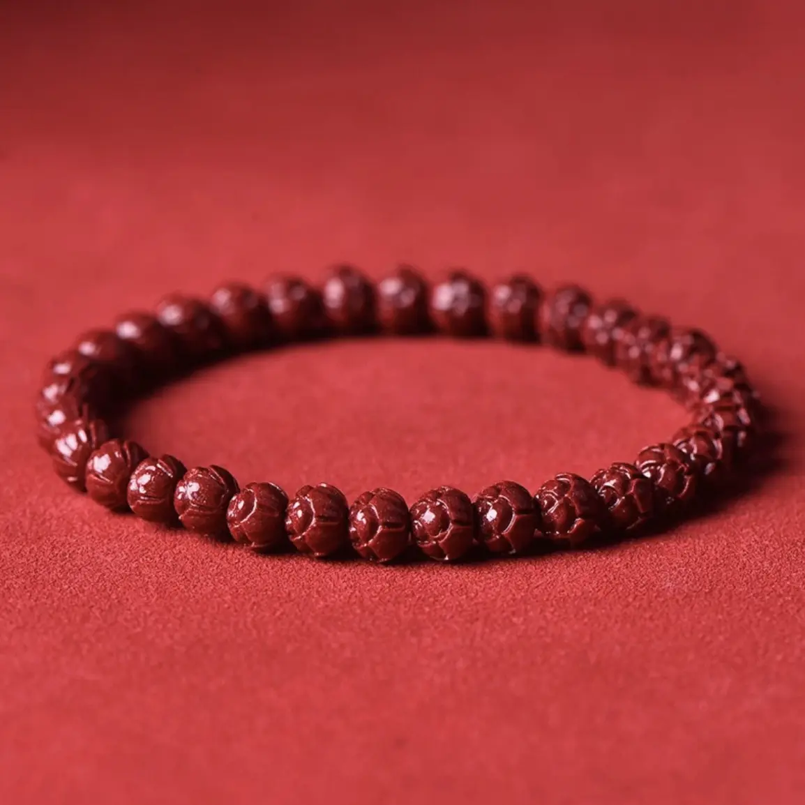 含辰砂工艺品朱砂莲花6mm8mm手串