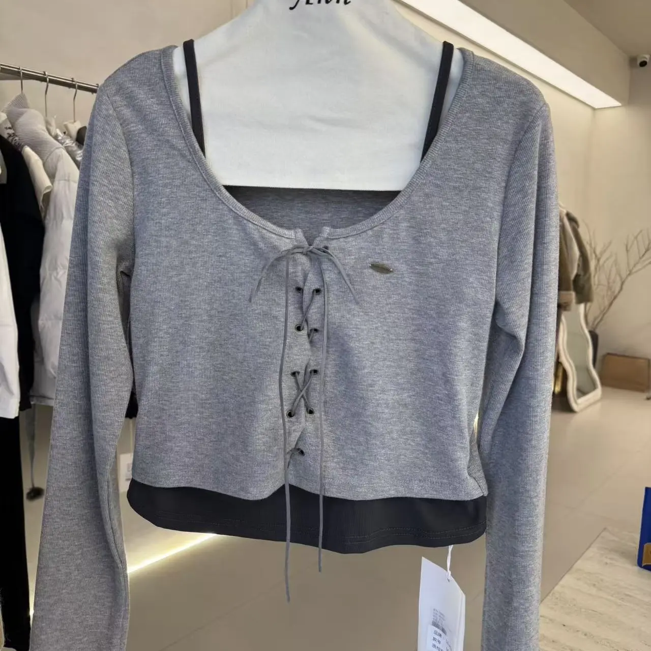 秋冬正肩长袖T恤女韩系辣妹上衣