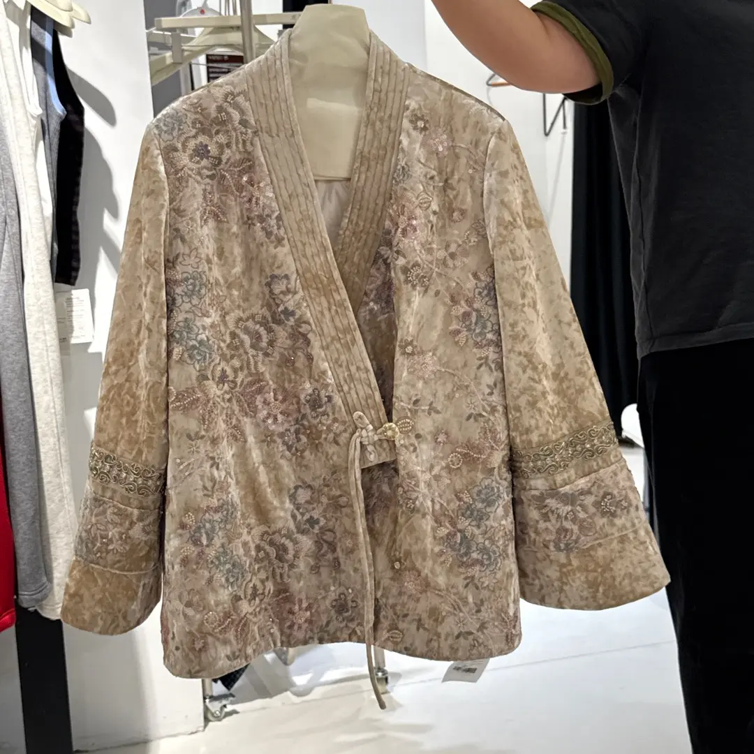 新中式国风秋季宽松气质圆领羽绒外套