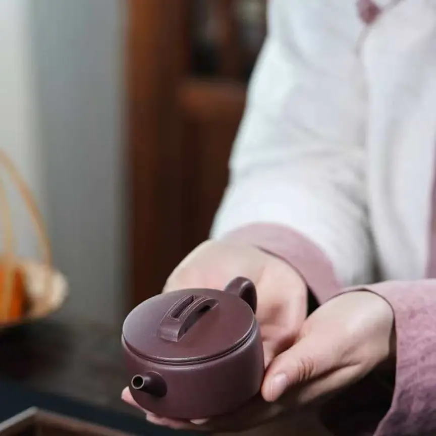 宜兴原矿紫泥手工汉瓦泡茶壶功夫茶具