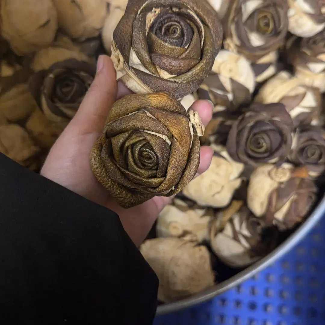 广东新会青皮2023天马原枝陈皮玫瑰花