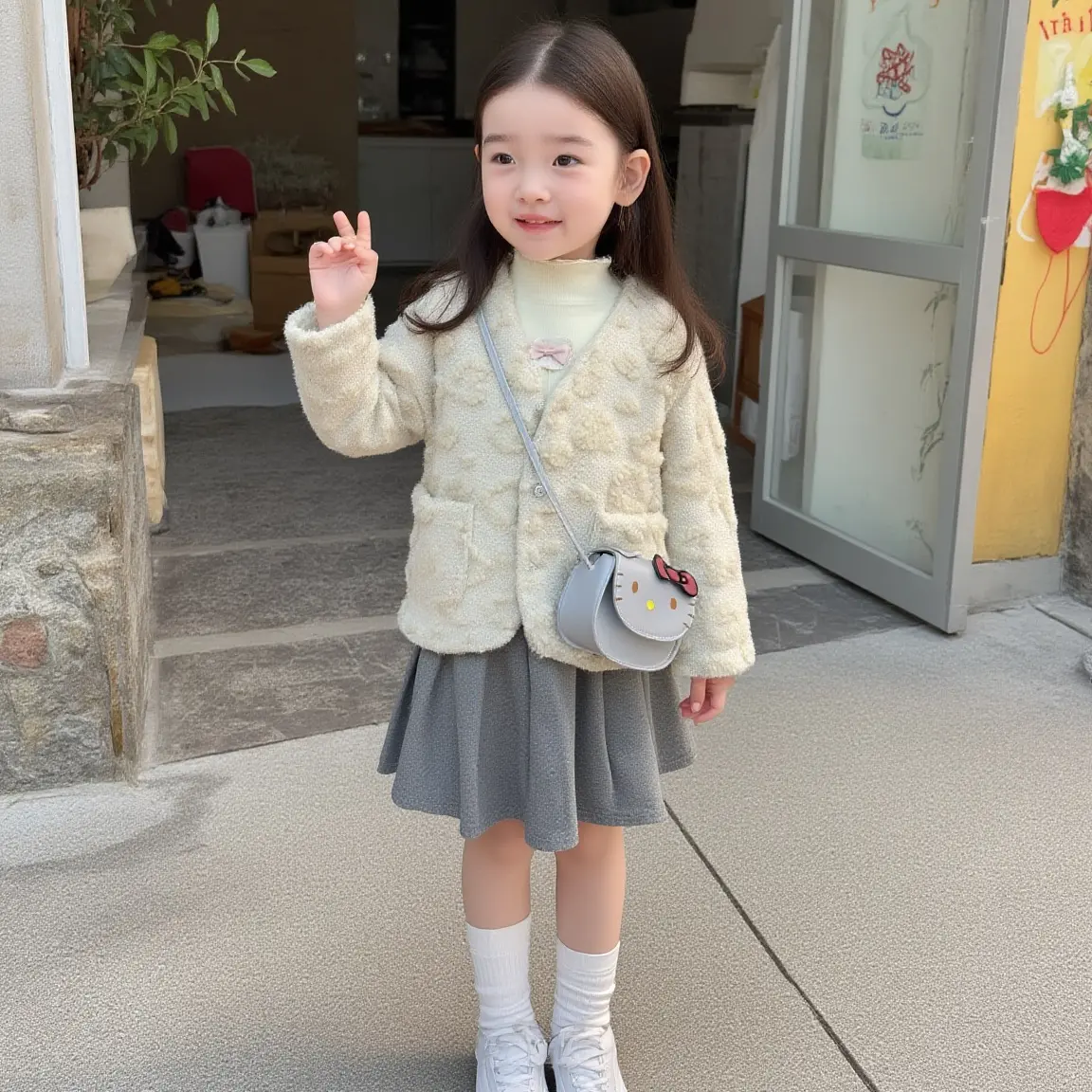 加绒加厚款女冬季双排扣普通外套小香风加绒秋冬洋气