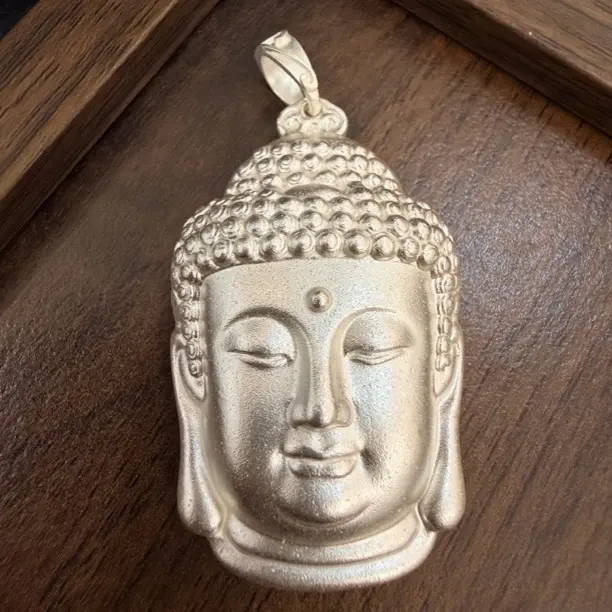 足银银制品 吊坠足银 （二十二）足银9999实心佛头吊坠手工挂件80