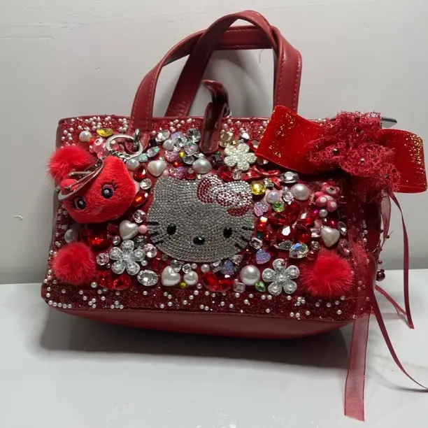 手工DIY镶钻定制个性潮流可手提斜挎百搭重工包包