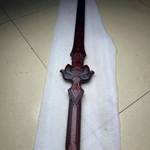 红柄高锰钢一体天师剑摆件未开刃