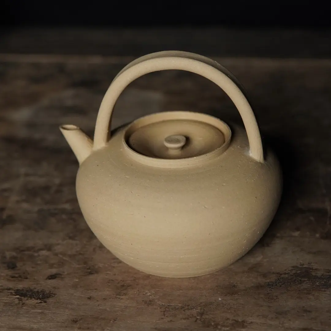段泥提梁烧水壶约350～380CC原矿泥料全手工拉坯煮水壶