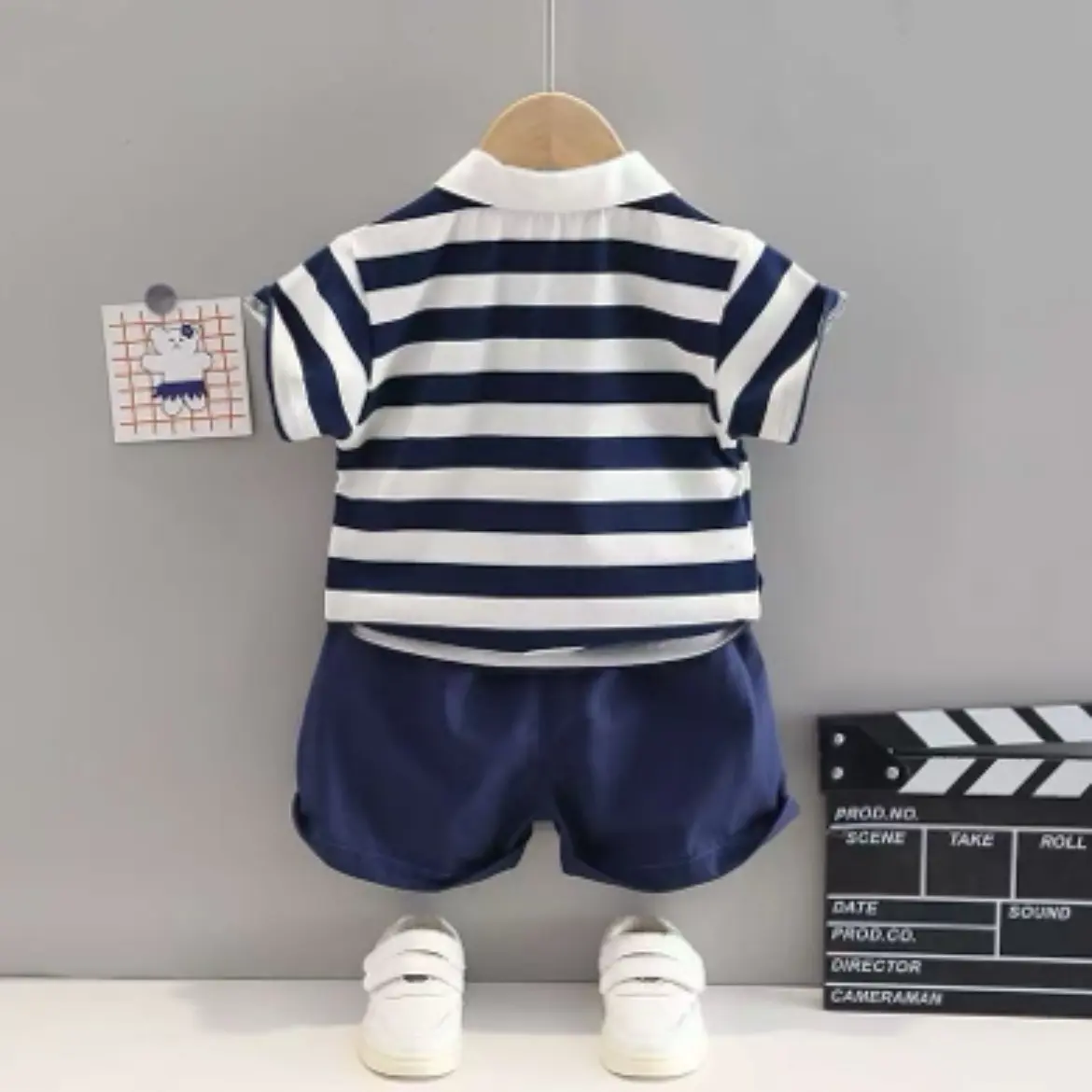 男童夏季纯棉凉感短袖套装洋气时髦宝宝衣服