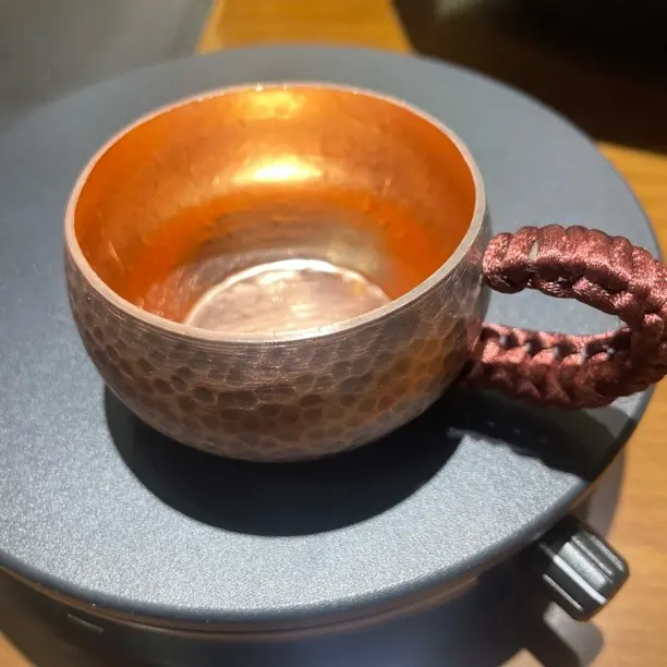 手柄纯紫铜小茶杯