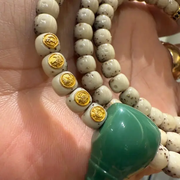 合金木质项链 星月菩提108素串，标价素串