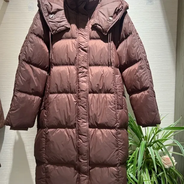 芭家25年新长款过膝女连帽加厚保暖可脱卸帽运动冬季白鸭羽绒1399