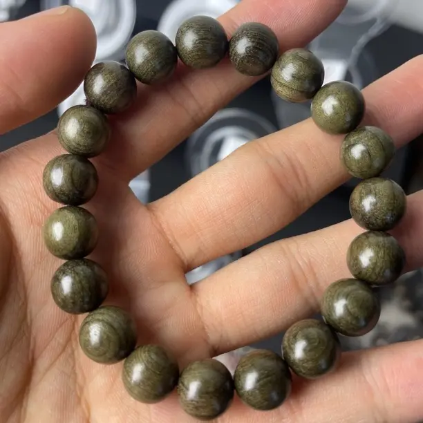 金丝楠阴沉木1.0单圈文玩圆珠盘玩国风男女佛珠