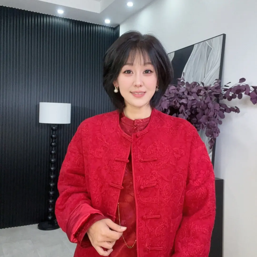 新中式复古盘扣亚麻棉服提花夹棉贵气松弛感女装外套
