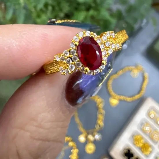 铜合金合成锆石戒指 2025年女士戒指