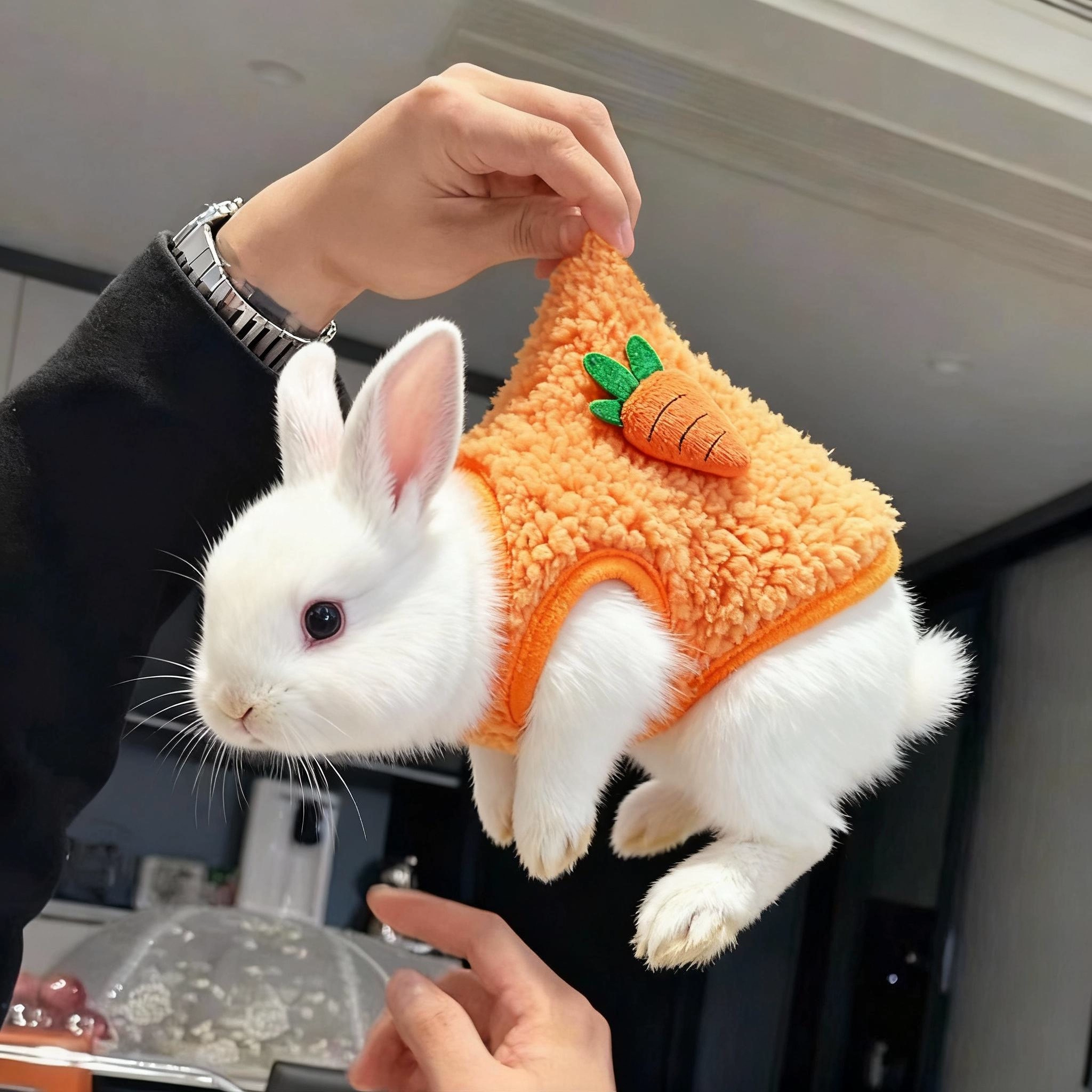 兔子衣服秋冬保暖小号背心兔子家居服侏儒兔安哥拉兔幼猫幼犬衣服