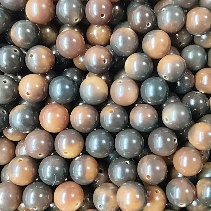 13mm白玉菩提黑咖啡散珠适合DIY佛珠手串30颗＋水晶弹力线