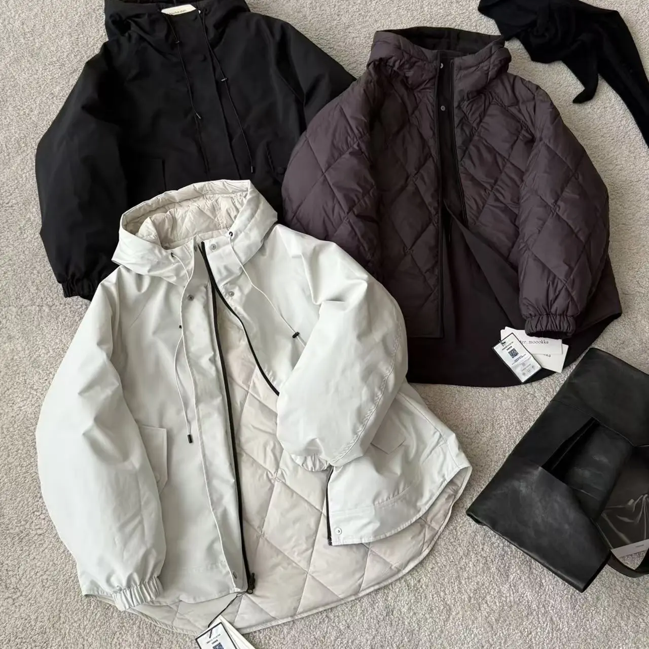 新国标90白鸭绒连帽冲锋衣款保暖防风机能双面穿羽绒服