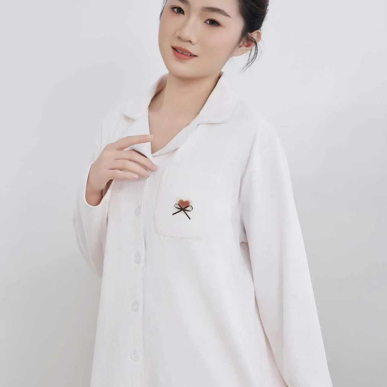 秋冬新款双层纱透气男女居家睡衣