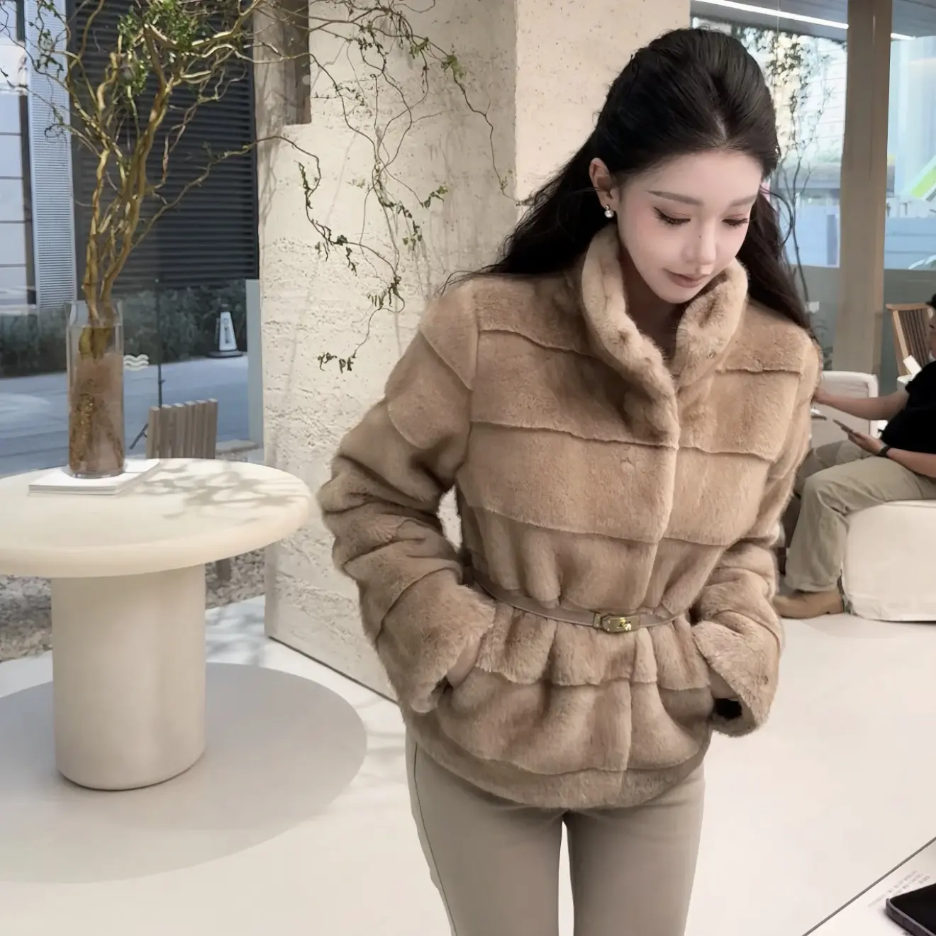秋冬千金名媛老钱轻奢高级纯欲显瘦立领环保外套