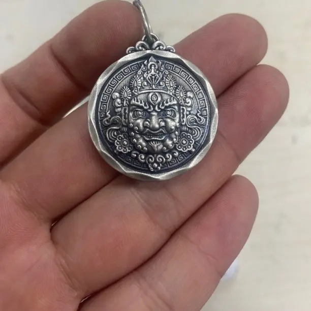 足银银制品 ，黄财神，复古亮面古法工艺