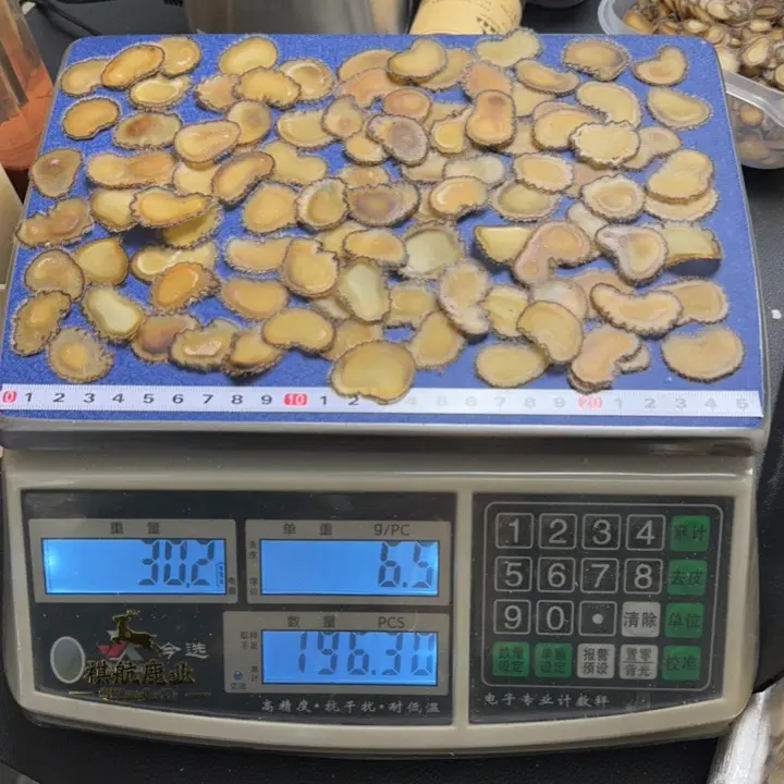 梅花鹿头茬鹿茸上部全蜡片排血茸大片净蜡可煲汤泡水足干