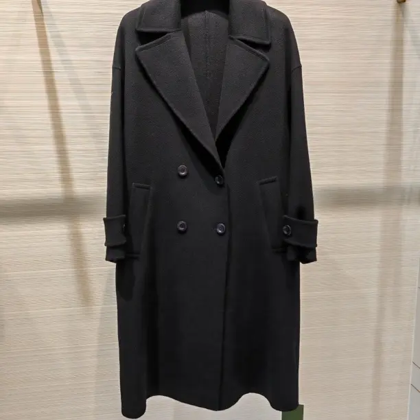 秋冬新款宽松显瘦长款女士羊毛羊绒双面呢大衣430024