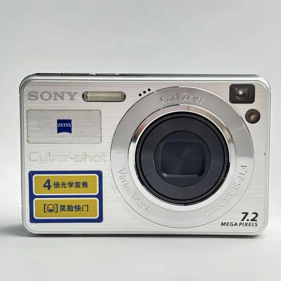 95新 Sony/索尼 w110银色720万像素4倍变焦复古ccd数码相机