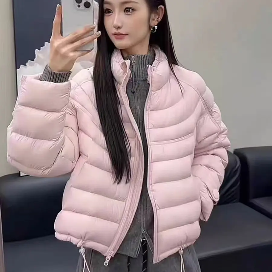（90白鸭绒）冬季排骨女短款宽松立领韩系休闲保暖外套羽绒服
