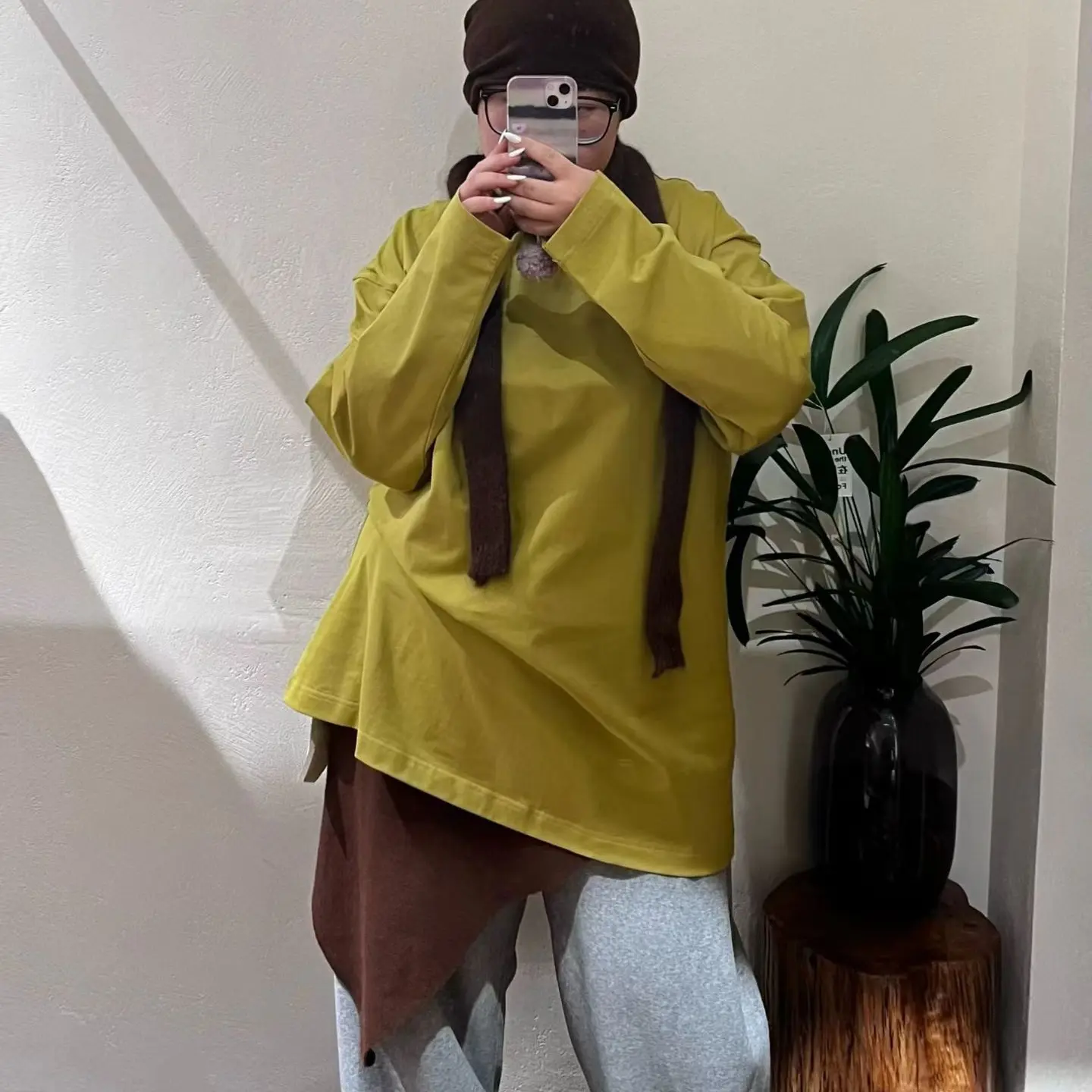 长款巴黎T宽松时尚休闲大码上衣女外穿洋气舒适水洗棉质磨毛