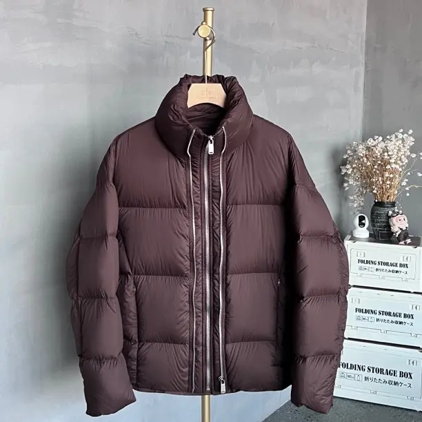 冬季新款宽松立领加厚御寒白鸭绒男士面包服羽绒服6753