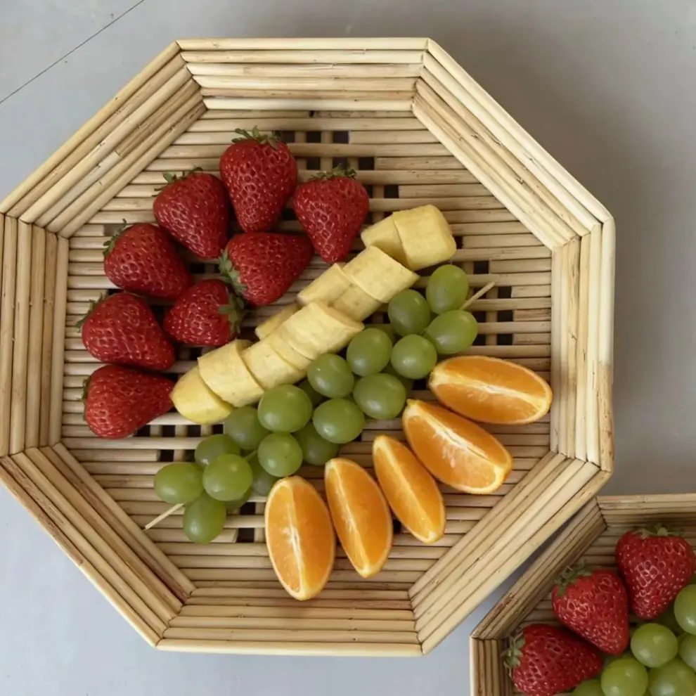 手工高粱杆盖帘饺子帘馒头包子托盘八角盘