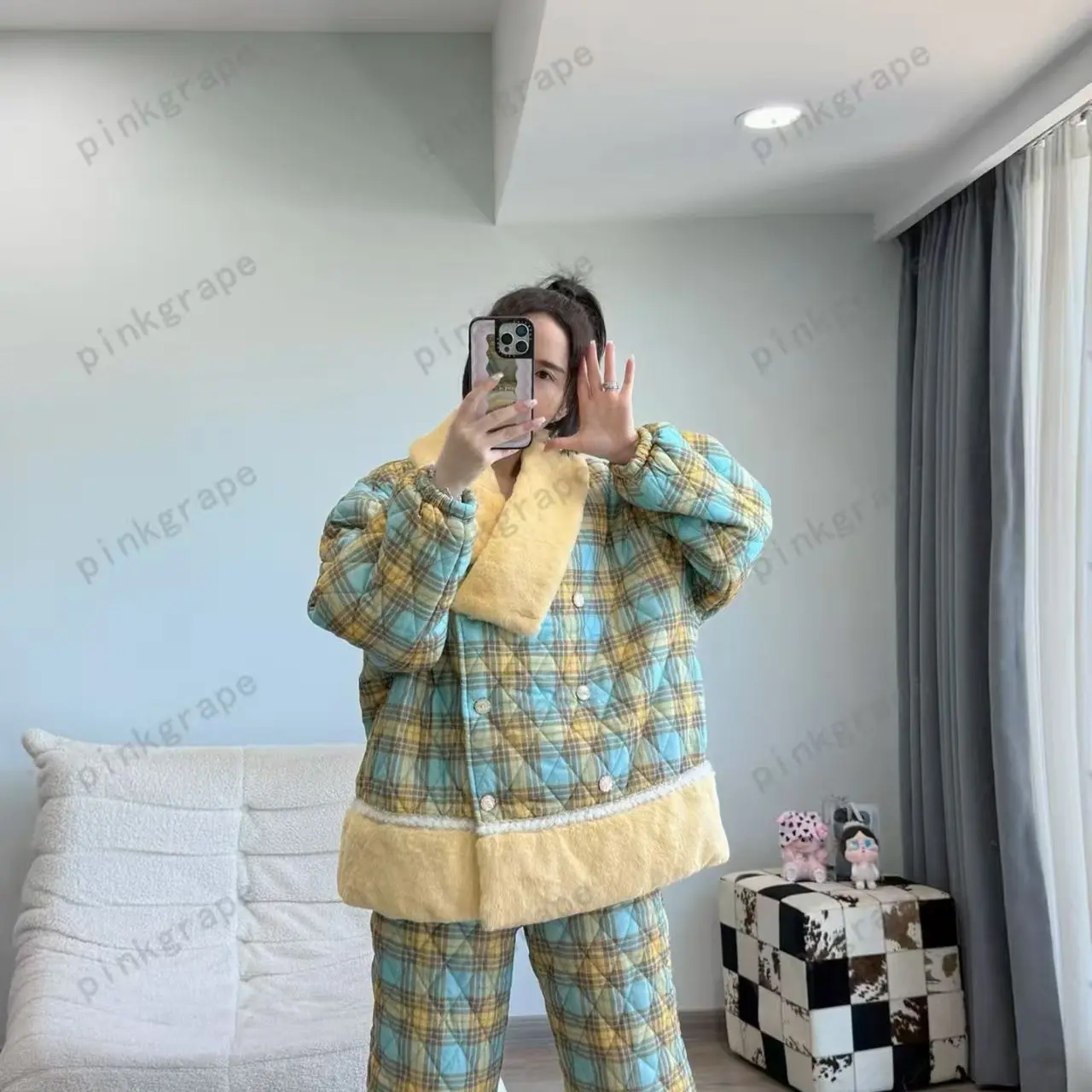 pinkgrape2578410女士冬季三层夹棉时尚洋气睡衣家居服