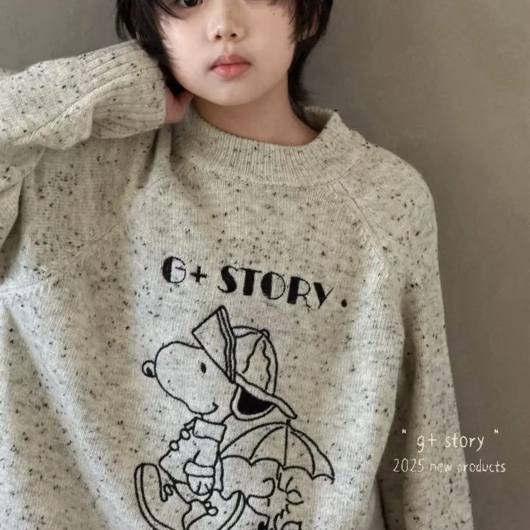 糖依果家 女童韩版加厚圆领秋冬针织毛衣