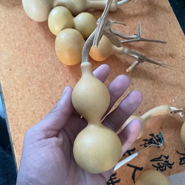 精品文玩天然小葫芦手把件带龙头可盘玩把玩手捻福禄葫芦