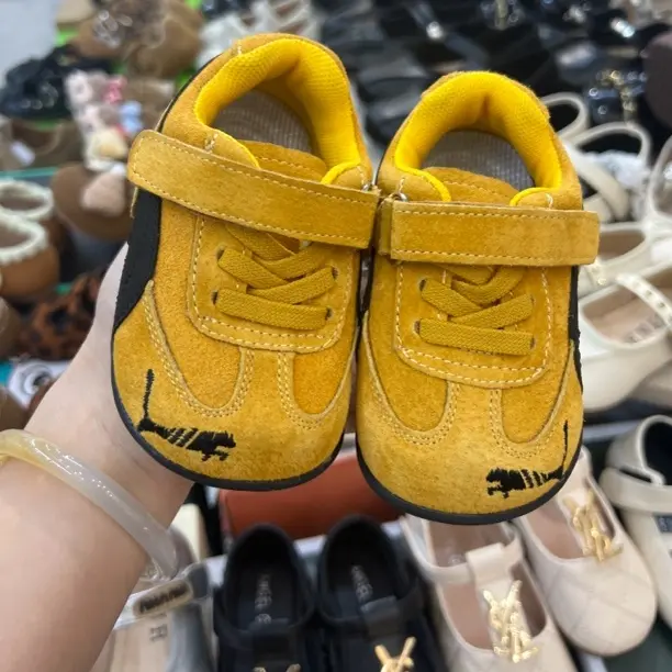 学步鞋魔术贴春秋男女童德训鞋软底拼色透气真皮休闲运动鞋