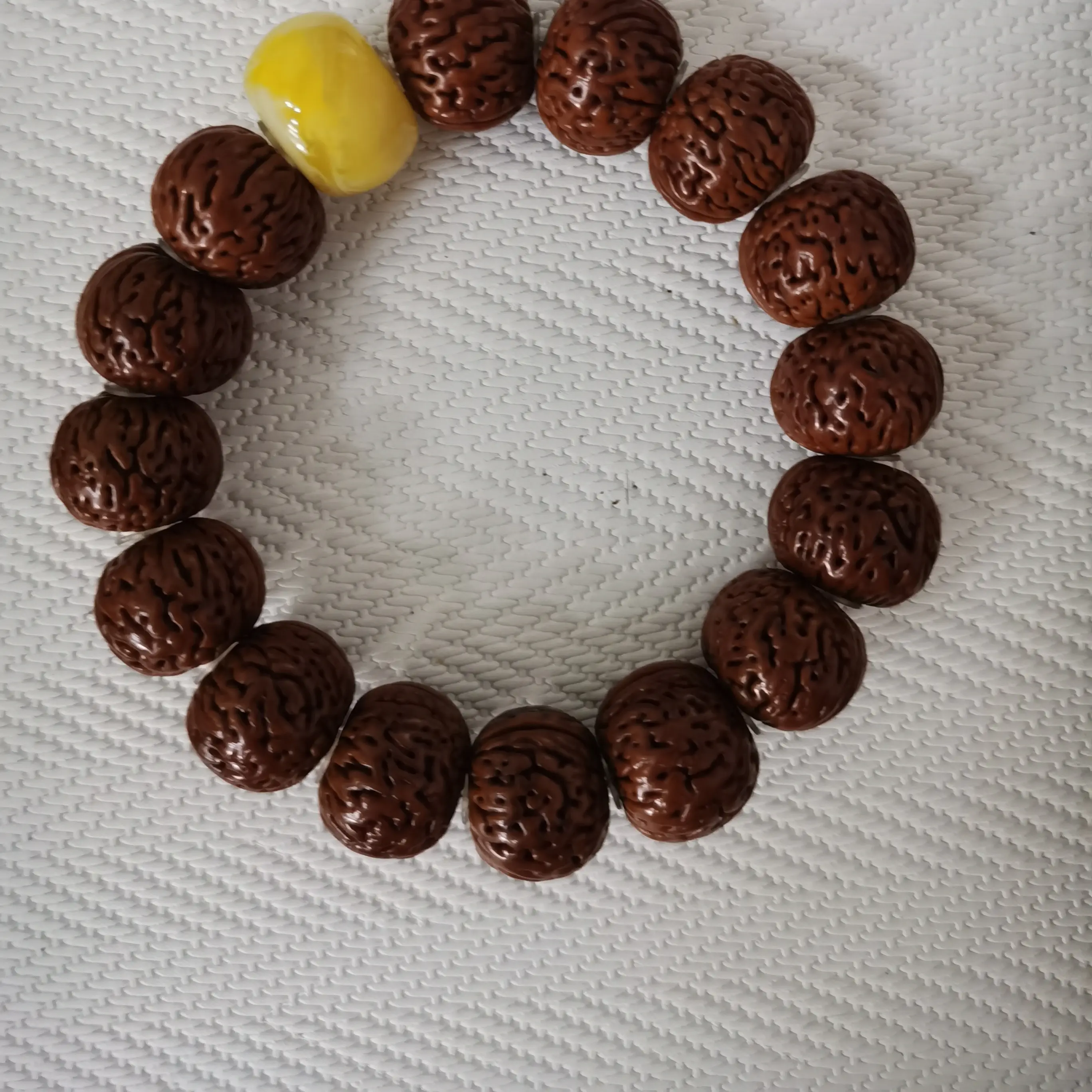 脑纹桃核手串文玩精品单圈