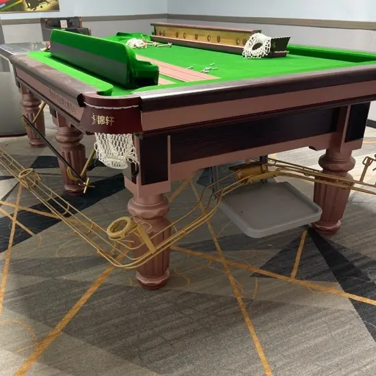 标准型钢库中式黑八台球桌人造石台面家用商用室内成人