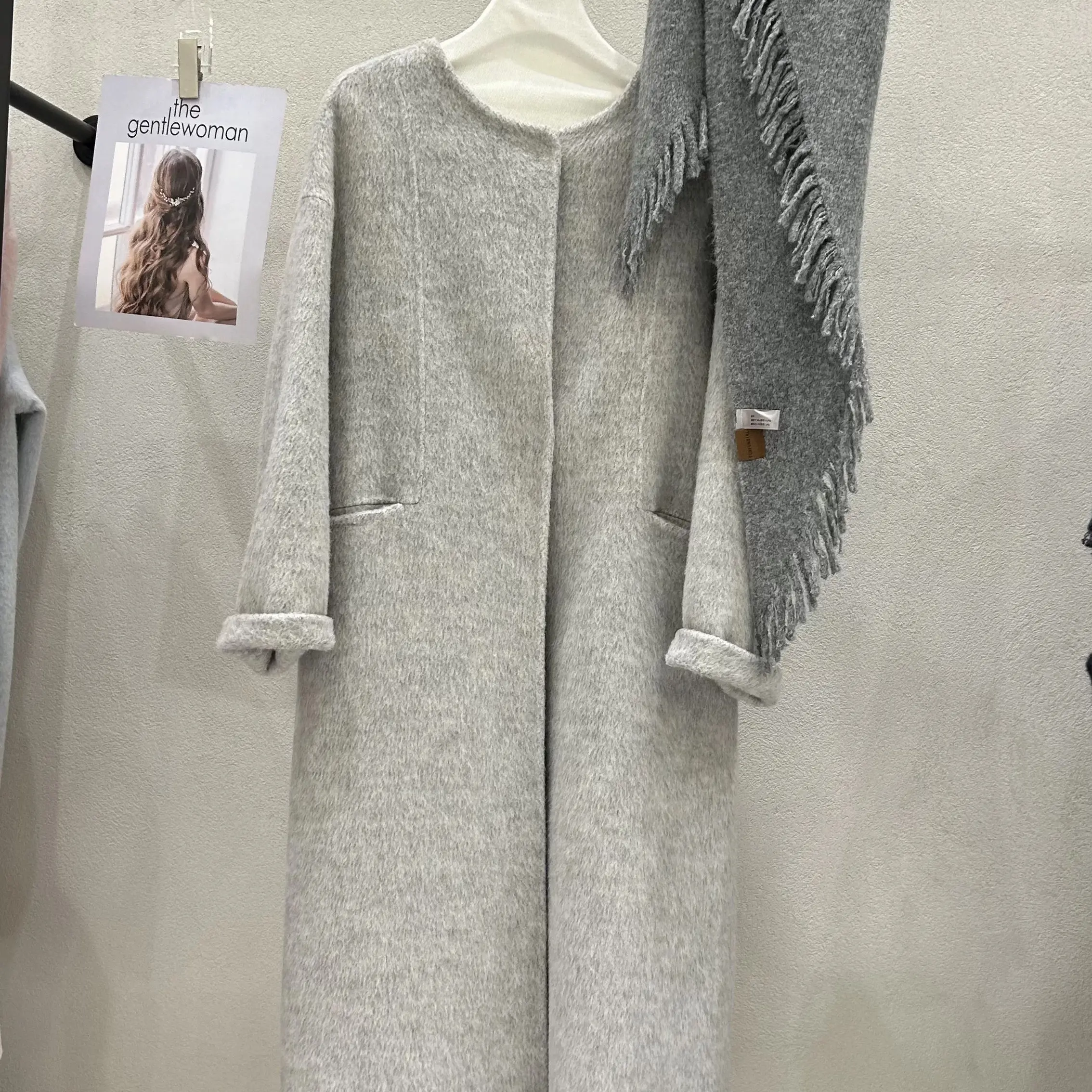 【YSLT官方店】加厚宽松中长款女士双面大衣