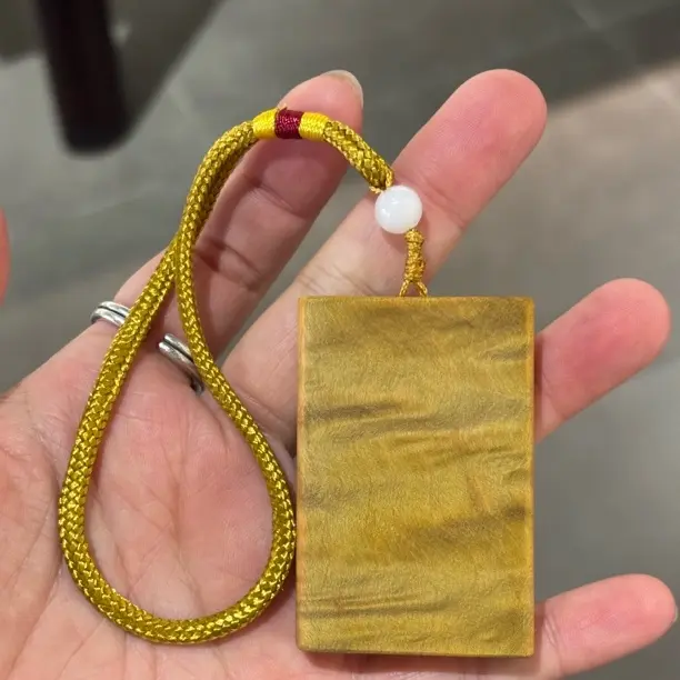 满水波无事牌平安牌手工打磨木雕家居装饰品创意