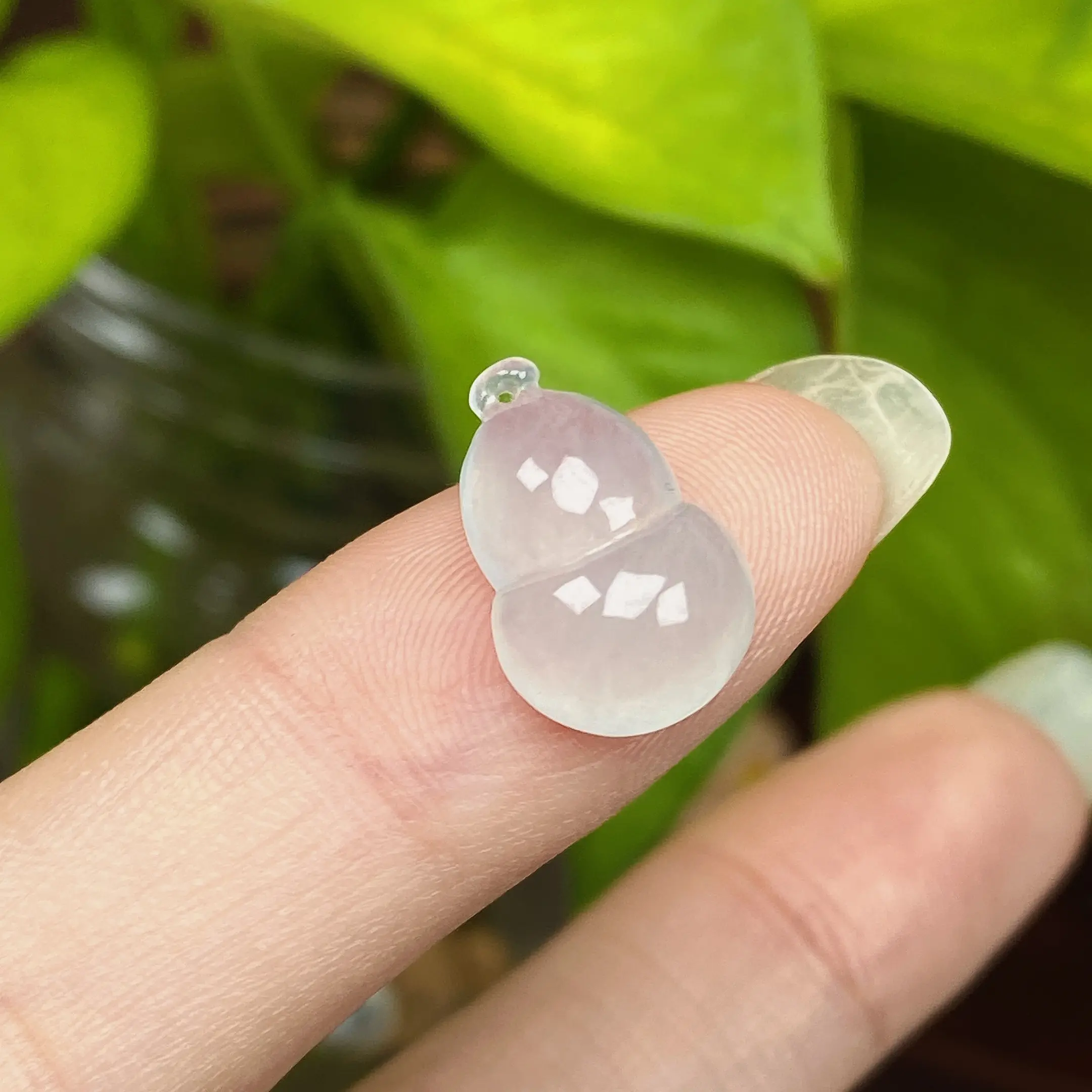 缅甸翡翠A货葫芦蛋面冰透灵动时尚气质