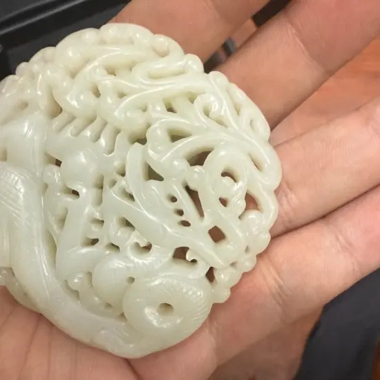 镂空龙凤玉佩老藏品
