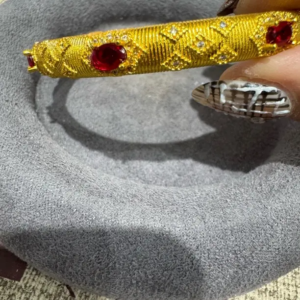 珐琅 镀金古法花丝宫廷风民族风镂空手环