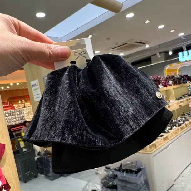 黑色丝绒裙摆抓夹女高级感优雅气质马尾半扎发复古百搭发饰