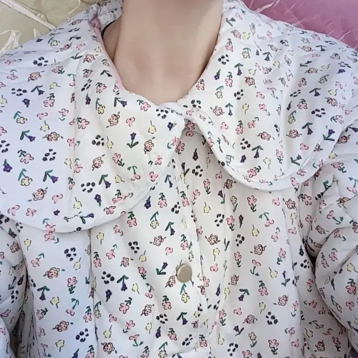 新疆棉娃娃领宽松家居服冬季保暖显瘦碎花