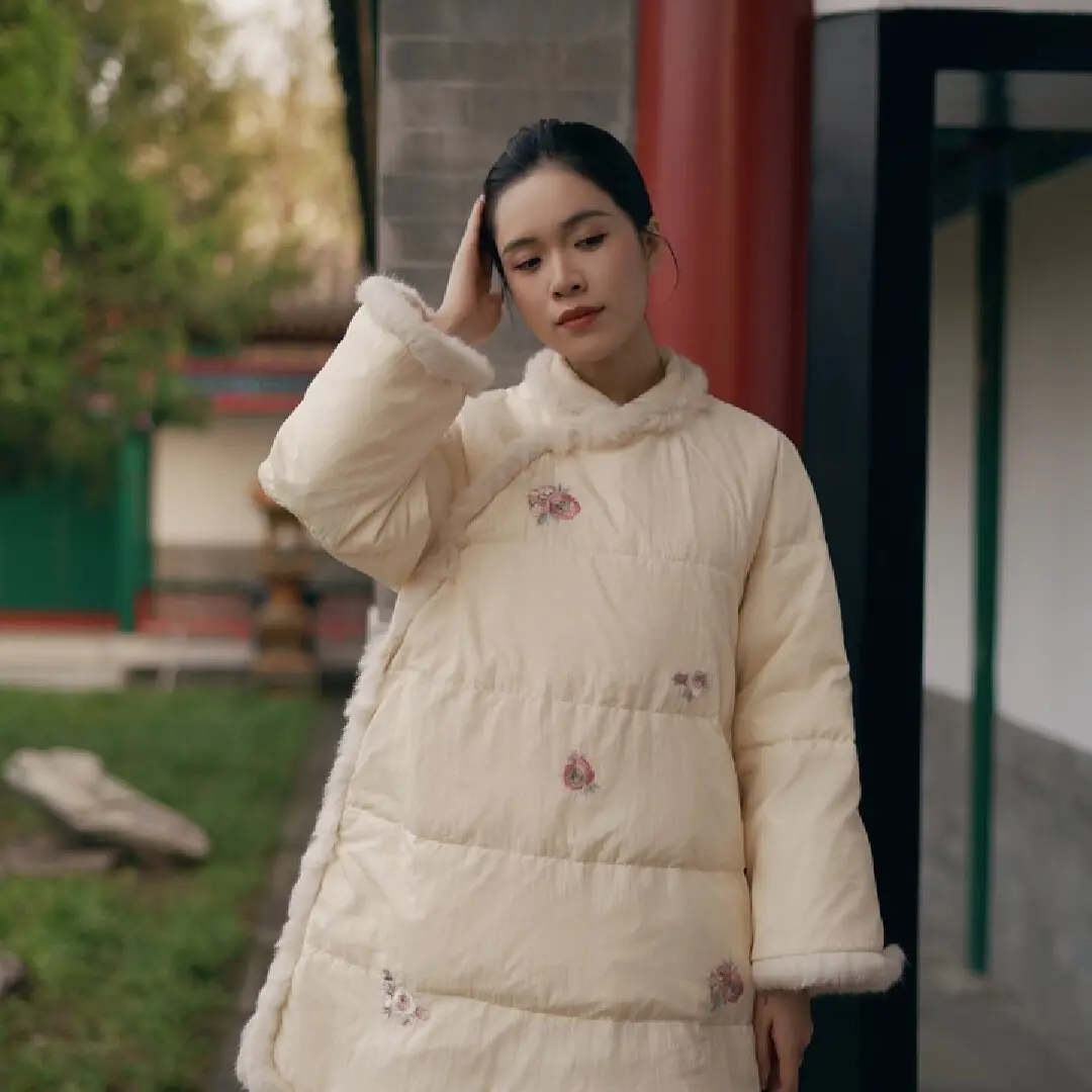 大吉3182冬季新款绣花新中式国风棉服3182