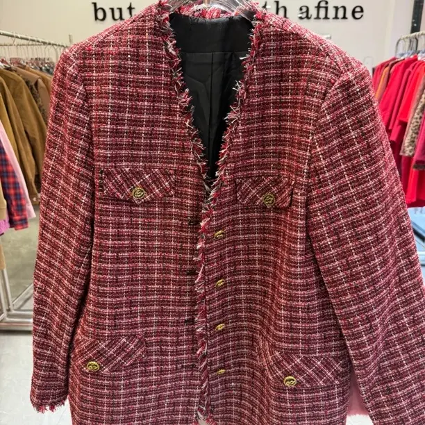 秋冬气质百搭轻奢款珠片流苏小香风外套