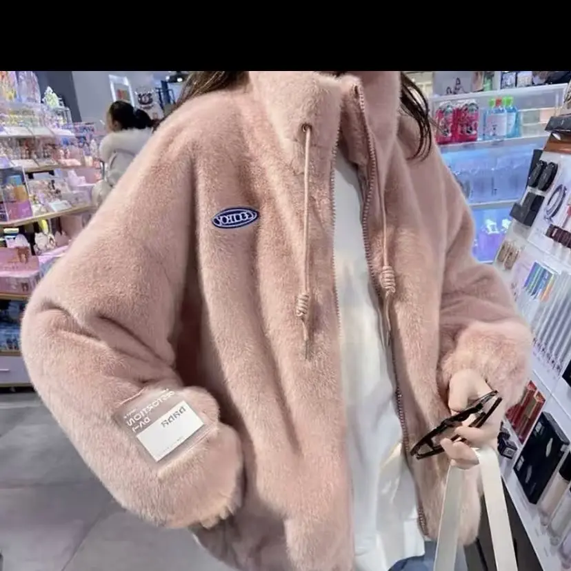 902甜美可爱风蓝标加厚连帽棉服外套