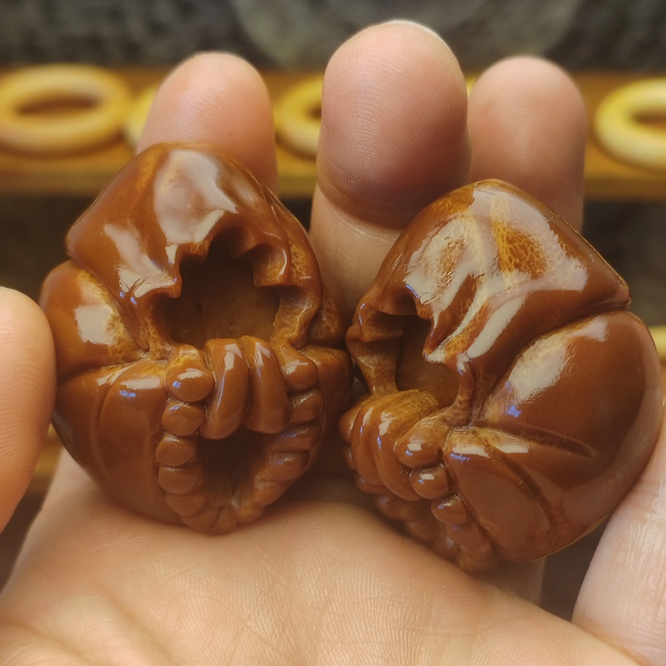 大橄榄核雕无相佛手把件文玩手工雕刻把玩收藏男女款