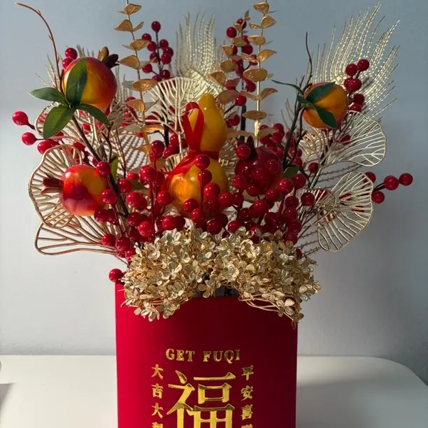 新款加大号发财果福桶仿真花客厅桌面乔迁开业喜庆摆件