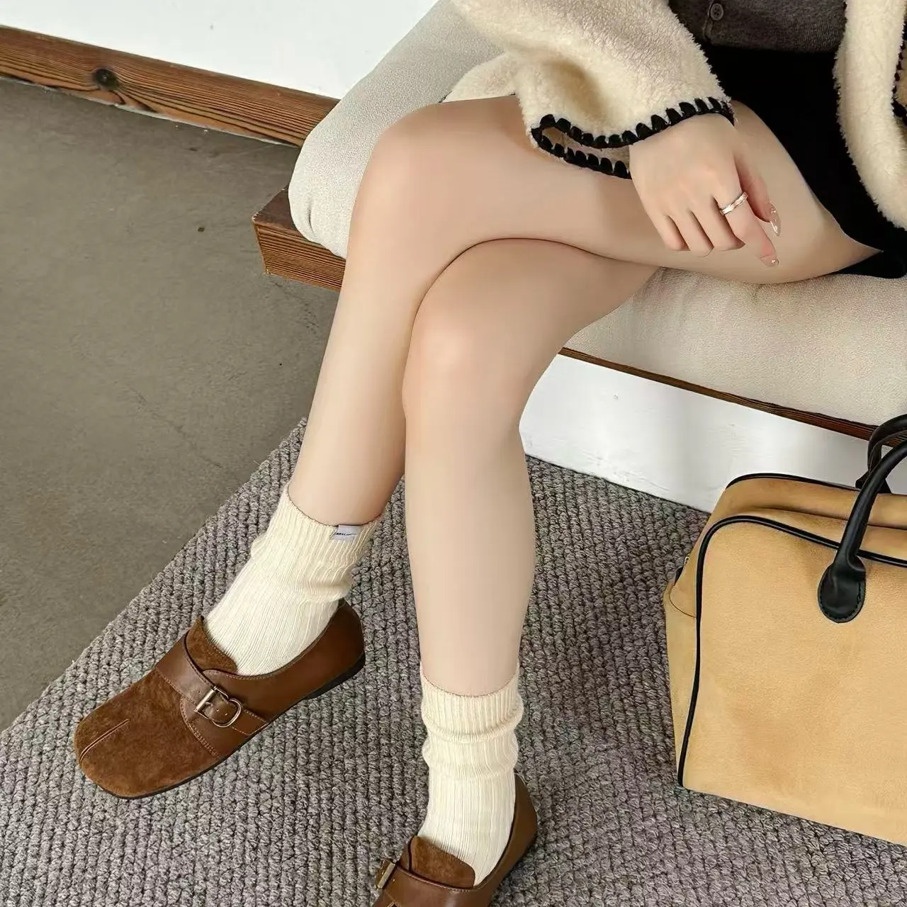 秋季917复古港风休闲风棉鞋冬季纯色雪地靴平底韩版秋冬时尚