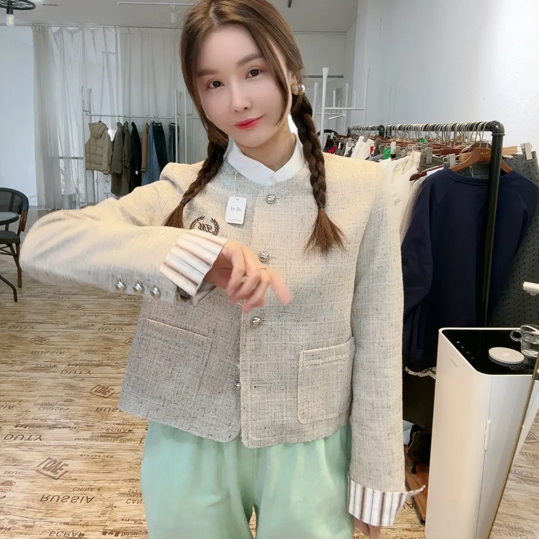 直筒型秋季长袖法式时尚小个子女装春季女短款气质拼接短外套